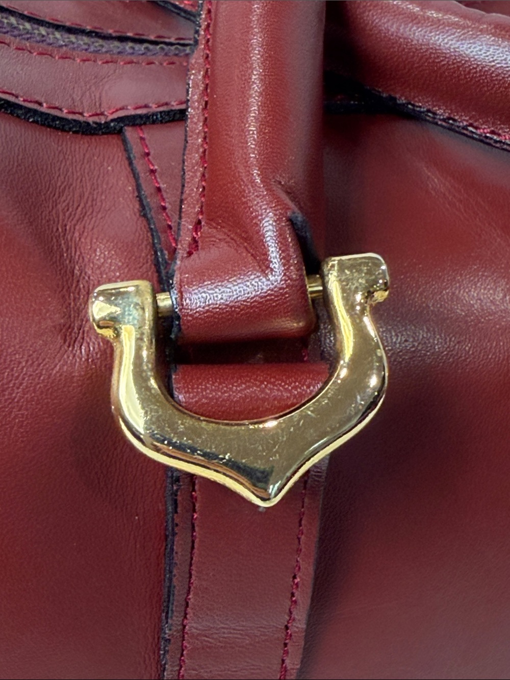 Cartier Must de Cartier Bordeaux Leather Boston Bag - Picture 15 of 16
